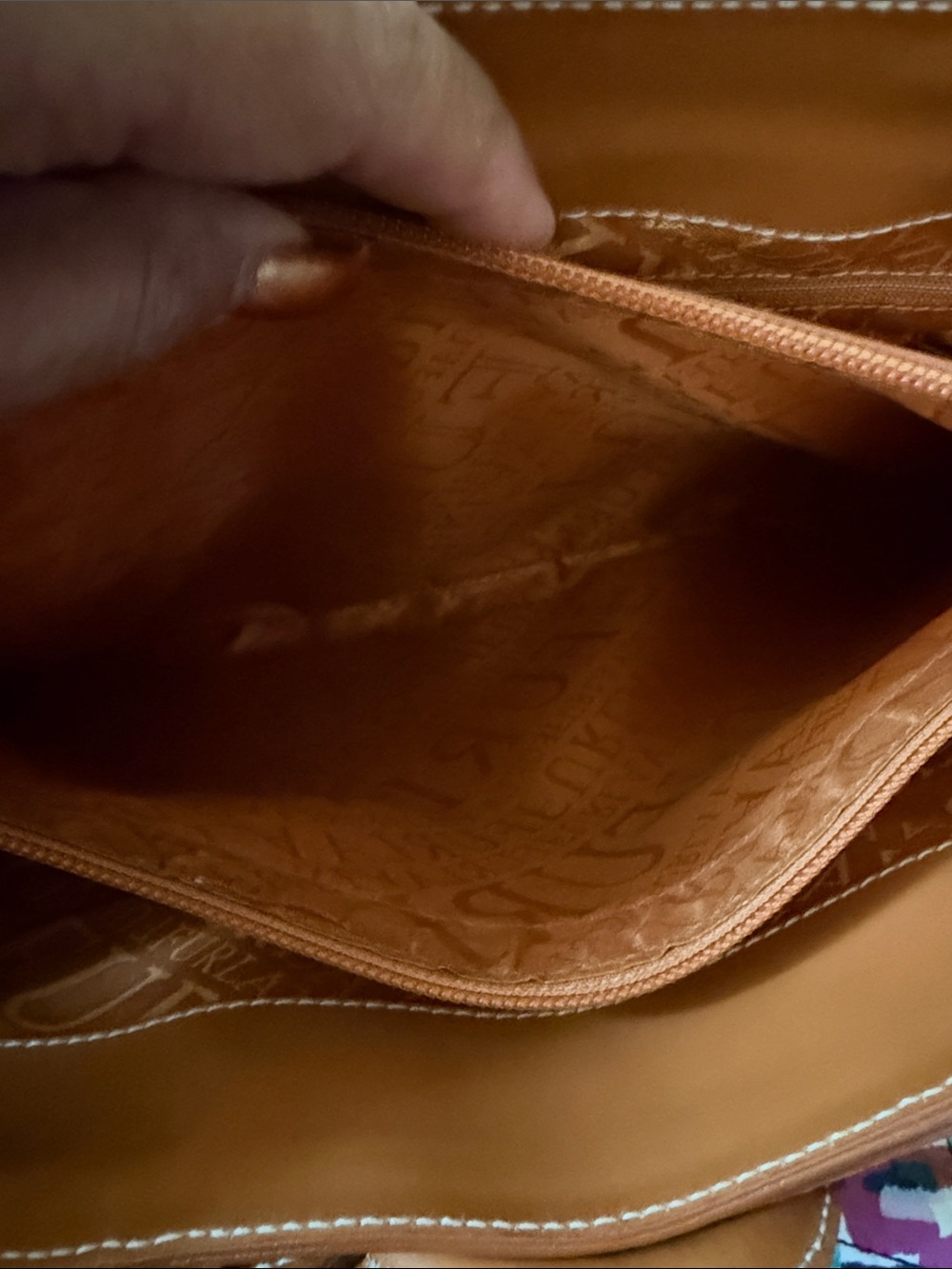 Furla Camel Tan Leather Tote with Circular Belt Accent - Picture 4 of 13